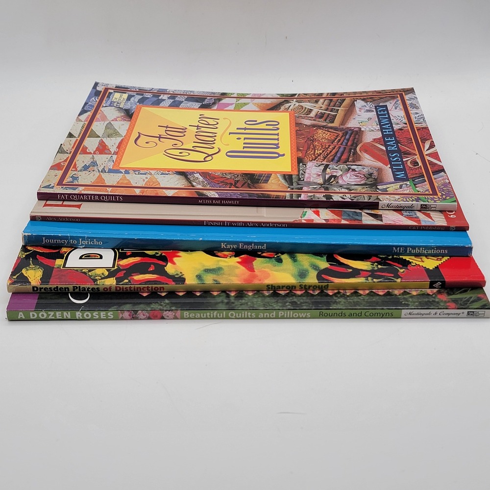 M'Liss Rae Hawley‎ Fat Quarter Quilts 5 Book Lot Softcover Patterns Good